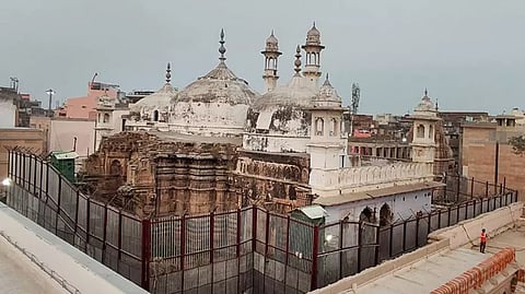A view of Kashi Vishwanath Temple Dham and Gyanvapi Masjid complex in Varanasi&nbsp;
