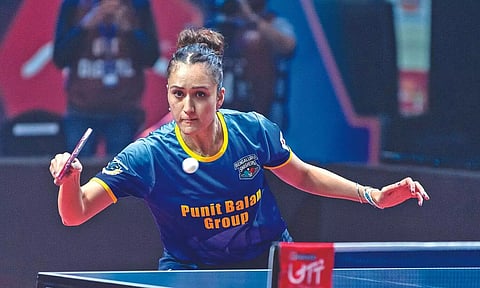 Manika Batra of Bengaluru Smashers in action