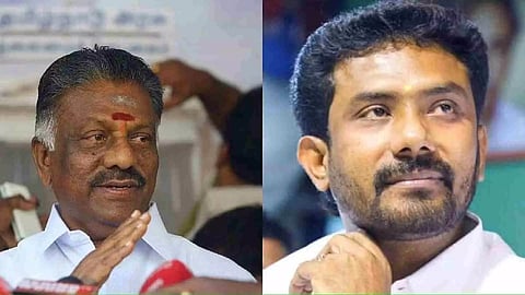 Former Chief Minister O Panneerselvam and his son P Ravindranath