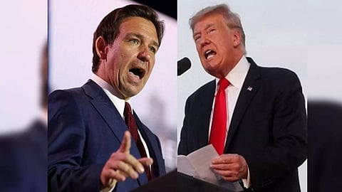 Florida Governor Ron DeSantis (left) and Former US President Donal Trump&nbsp;