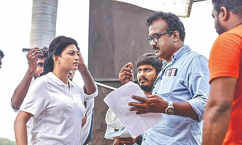 During the shoot of White Rose