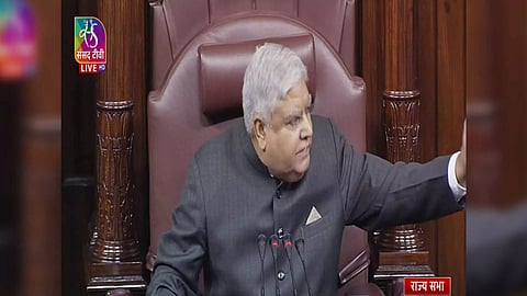 Rajya Sabha Chairman Jagdeep Dhankhar (Image courtesy:Sansad TV)