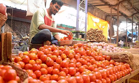 Tomatoes being sold at Rs 120 per kg at Vellore Nethaji market
