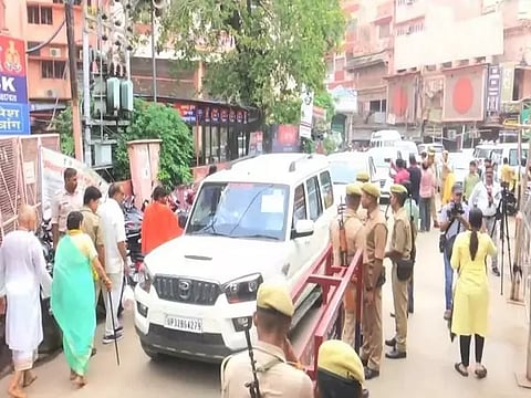 ASI team reaches Gyanvapi mosque complex to continue the scientific survey. (ANI)