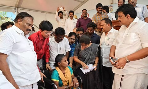 City Mayor R Priya received the petitions from the public regarding various issues.