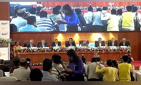 Jio Financial Services stock listing event at BSE Mumbai