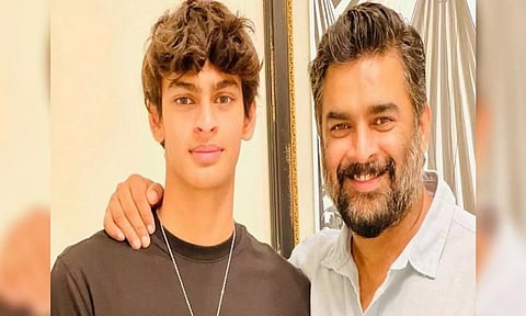 R Madhavan with his son Vedaant