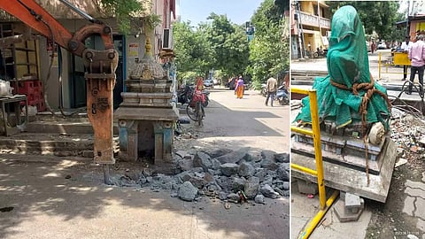 Residents urge against shifting temple built for MGR at GKM colony