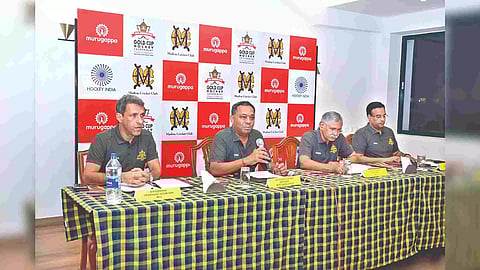 (from left) BM Bopanna, Organising Secretary, MCC, Arun Murugappan, Executive Chairman, Tube Investments of India Ltd., B Vijaykumar, President, MCC and Karthik Rajasekar, Honorary Secretary, MCC