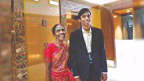 Praggnanandhaa with his mother Nagalakshmi