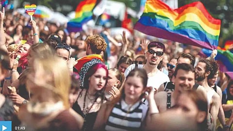 At the 2023 Berlin pride parade (file)