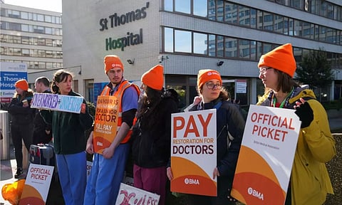 UK doctors holding strike. Reuters