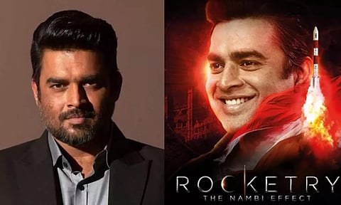 Actor R Madhavan; Poster of 'Rocketry: The Nambi Effect'