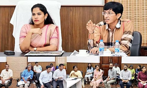 Commissioner J Radhakrishnan and Mayor R Priya (Photo: Twitter)