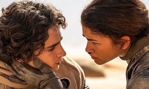 Timothée Chalamet and Zendaya in 'Dune 2' (Warner Bros Pictures)