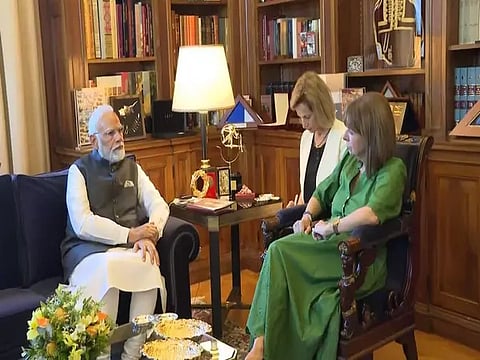 PM Modi with Greece President Katerina Sakellaropoulou