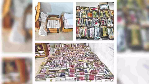 Seized paint brushes made of mongoose hair