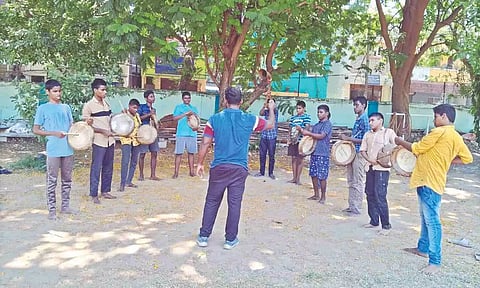 From a parai training session for visually challenged