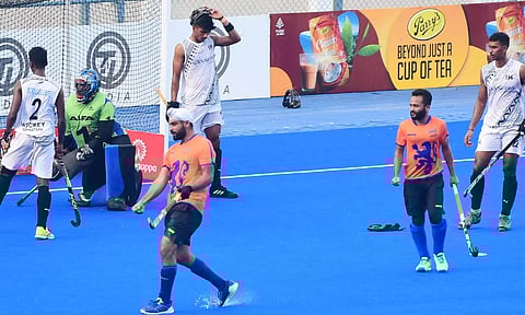 Gurjinder Singh celebrates after scoring the winning goal