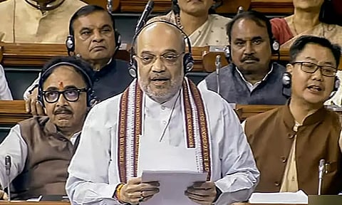 Union Home Minister Amit Shah speaks in the Lok Sabha during the Monsoon session of Parliament, in New Delhi. (ANI)&nbsp;