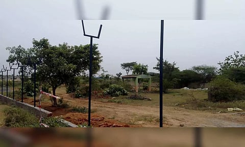 View of the cremation shed on airport premises, which is getting fenced in Vellore