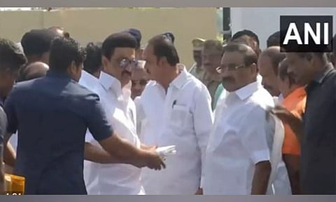 Tamil Nadu CM MK Stalin leaves for Mumbai to attend third meeting of INDIA alliance. (ANI)
