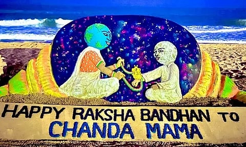 Sudarshan Pattnaik's sand art (Image source: Twitter)