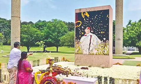 Former LTTE operative Tulasi Amaran at the Rajiv Gandhi Memorial