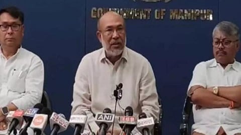 CM N Biren Singh addressing the conference (Photo/ANI)