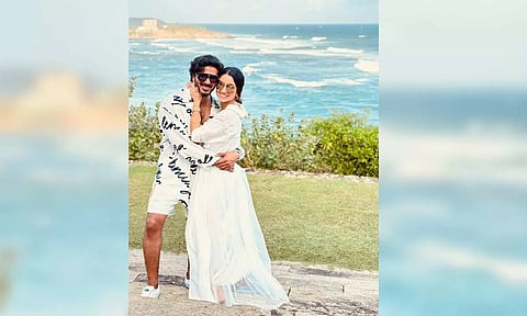 Actor Dulquer Salmaan with his wife