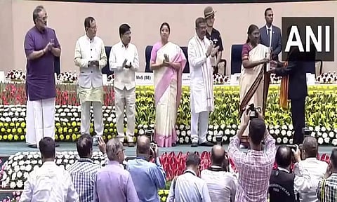 President Murmu confers National Teachers' Award 2023 to awardees in Delhi.
