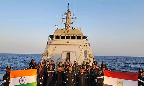 Egypt: INS Sumedha arrives at Alexandria for Exercise Bright Star-23 (Photo:ANI)