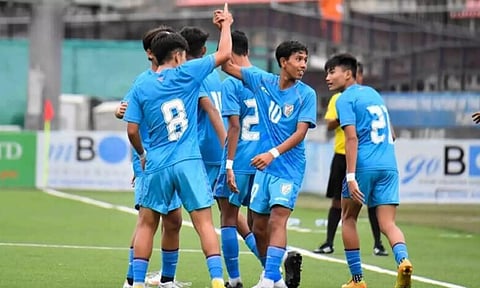 India team celebrating their goal (IANS)