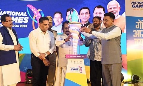 Goa Governor P S Sreedharan Pillai Launched ‘Mashaal’ for 37th National Games at a program held in Durbar Hall (IANS)&nbsp;