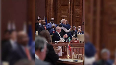 Prime Minister Narendra Modi welcoming African Union chairperson Azali Assoumani on G20 inclusion (Image: ANI)