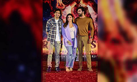 Filmmaker Ayan Mukerji, Ranbir Kapoor and Alia Bhatt (Photo:IANS)
