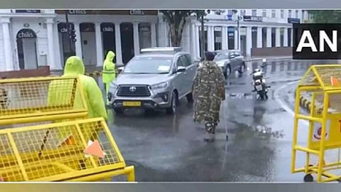 Security has been stepped up in parts of the national capital.(Photo/ANI)