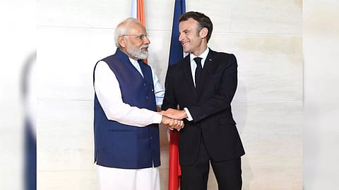 PM Narendra Modi with French President Emmanuel Macron (ANI)