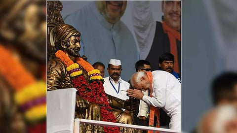 Maratha king Chhatrapati Shivaji and Prime Minister Narendra Modi