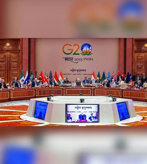 Visual from the G20 Summit 2023 held in New Delhi. (PTI)