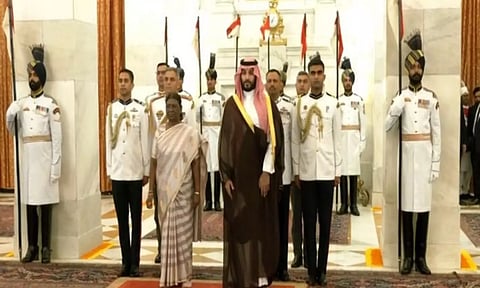 President Murmu with Saudi Arabia Crown Prince Mohammed bin Salman Al Saud