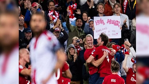 Norway team celebrating. (Photo- Norway Football X)