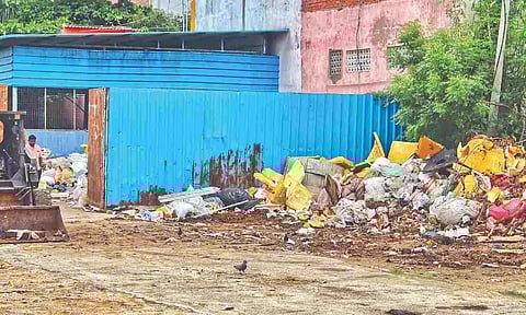 Garbage dumped outside the crematorium