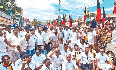 Visuals from the protest