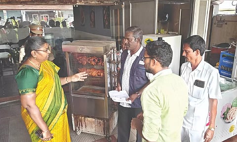 Food Safety and Standards Authority of India (FSSAI) officials for an inspection at the hotel