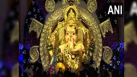 Idol of Lord Ganesh adorned with 69 kg of gold and 336 kg of silver in Mumbai (Photo/ANI)