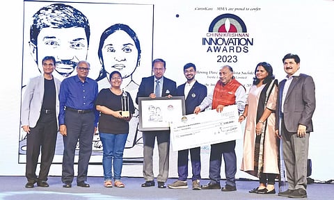 Bonny Dave and Akshita Sachdeva of Trestle Labs, one of the winners of CavinKare Innovation Awards