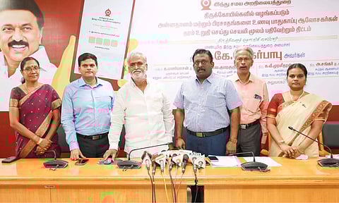 P K Sekarbabu launched an app to check the quality of the food served to the devotees of various temples under the Annadhanam scheme.