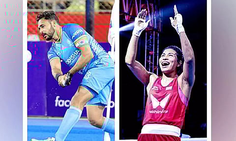 Harmanpreet Singh and Lovlina Borgohain