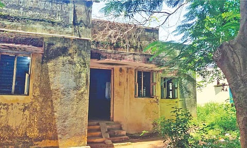 The dilapidated divisional office of the Vellore Sugar Mill at Kalavai in Ranipet district